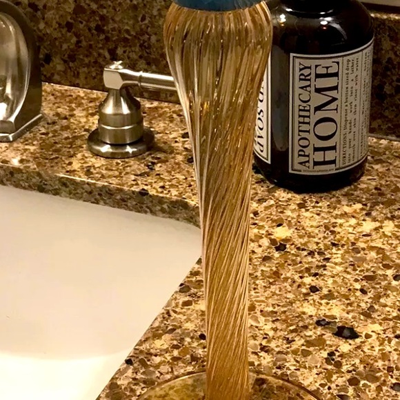 Beautiful Murano Green Crystal Glass Table Candle Holder - Picture 6 of 6